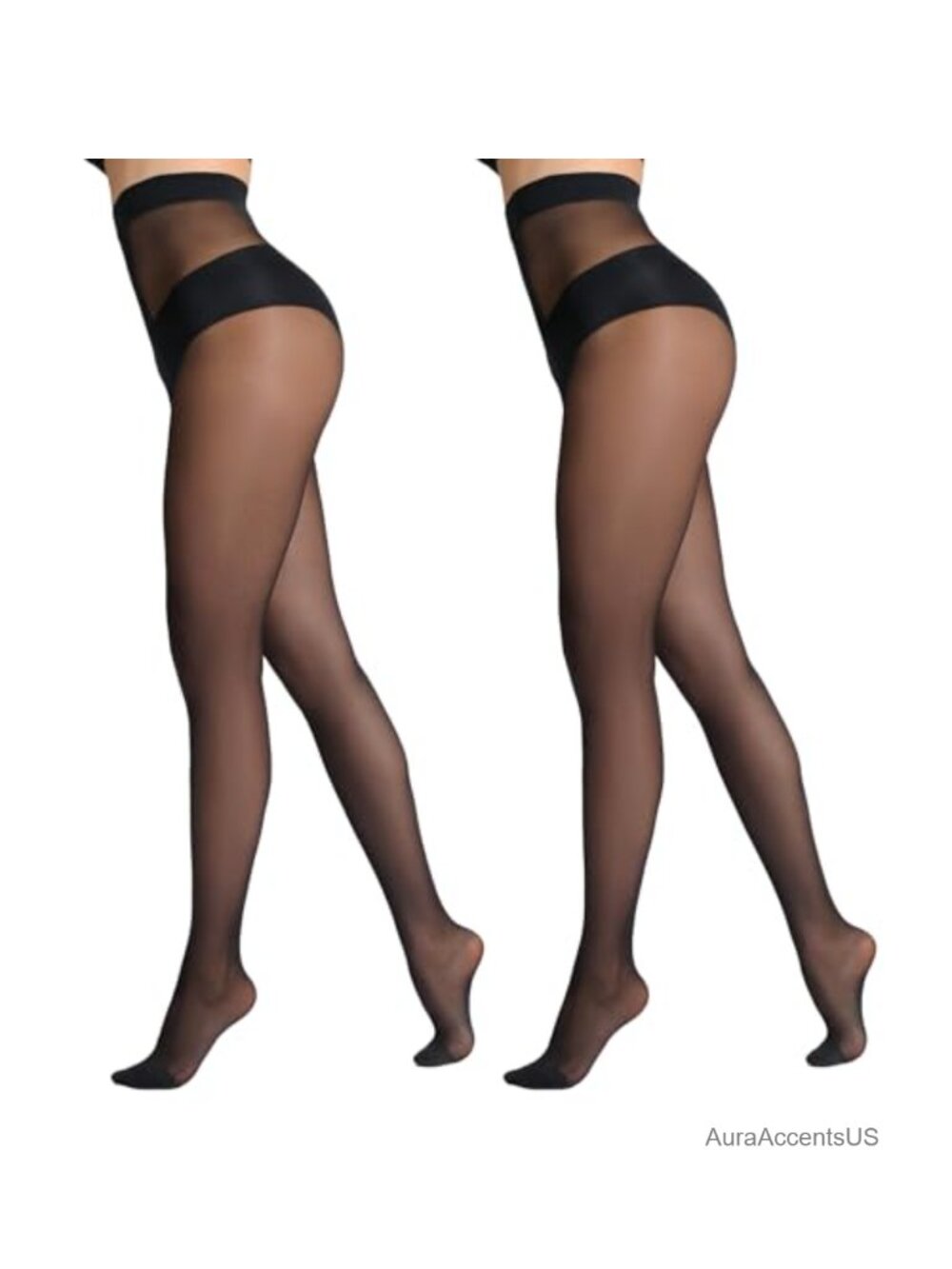 20D Sheer to Waist Control Top Pantyhose Tights 2 Pack T-Crotch Office